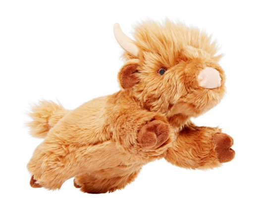 Fluff & Tuff Shaggy Highland Cow Plush Dog Toy